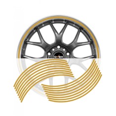 Set 16 inele din autocolant pentru jante culoare Gold Lucios