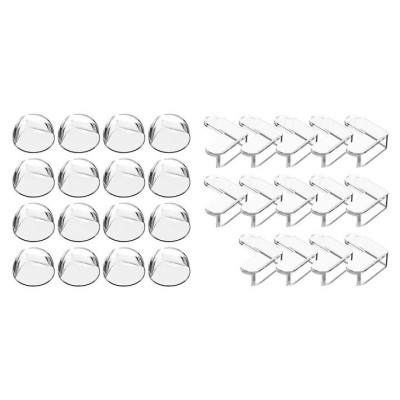Set 30 protectoare silicon pentru colturi, 16 rotunde si 14 triunghiulare - Transparent foto