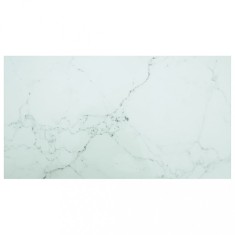 vidaXL Blat masă alb 120x65cm 8mm sticlă securizată, design de marmură