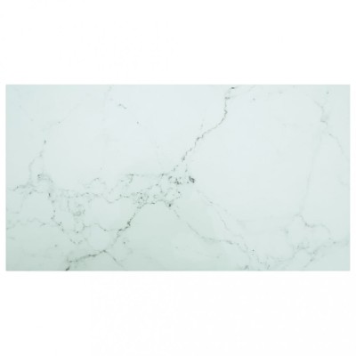 vidaXL Blat masă alb 120x65cm 8mm sticlă securizată, design de marmură foto
