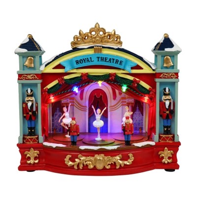 Decoratiune scena Craciun Hoff, 5 LED-uri, lumina multicolora, H 22.3 cm, alimentare baterii foto