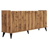 Cumpara ieftin Consola Lireta melaminat, culoarea nuc - negru 182x41x82.5cm