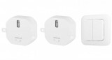 Set intrerupatoare Smartwares Smart Home, 2 intrerupatoare de perete fara fir, 1 intrerupator de lumina dublu, Plug Connect, 1000W, SH4-99562, alb - R