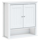 Cumpara ieftin Dulap de baie de perete "BERG" alb, 69,5x27x71,5 cm, lemn masiv