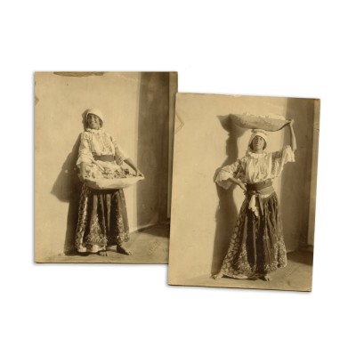 T&amp;acirc;nără cu covata, două fotografii de epocă, atelier Julietta foto