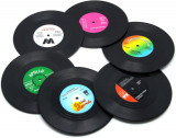 DMuo Coaster Set de 6 suporturi colorate pentru discuri de vinil cu etichete amu, Oem