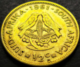 Cumpara ieftin Moneda exotica 1/2 CENT - AFRICA de SUD, anul 1961 * cod 1998 B