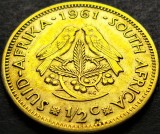 Moneda exotica 1/2 CENT - AFRICA de SUD, anul 1961 * cod 1998 B