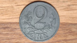 Danemarca sub ocupatie germana -moneda de colectie zinc- 2 ore 1943 -impecabila!, Europa