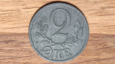 Danemarca sub ocupatie germana -moneda de colectie zinc- 2 ore 1943 -impecabila! foto