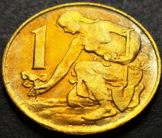 Moneda 1 COROANA - CEHIA, anul 1991 * cod 2001 A = patina frumoasa