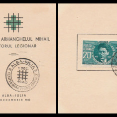 1940 Romania - Carnet filatelic Codreanu - Ajutorul Legionar stampila ALBA-IULIA