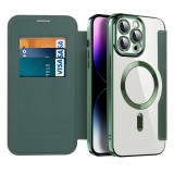 Husa iPhone 14 Pro Max Asteroid GSM SmartMag Book Case, verde