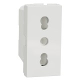 Priza simpla Schneider Electric Noua Unica NU302318, incastrata, modulara - 1, contact de protectie, protectie copii, 2P+E, 16A,
