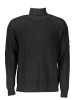 Bluză cu g&acirc;t bărbați, cu logo brodat, Regular fit, negru, S, 2XL, L, M, XL, Calvin Klein Jeans