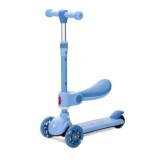 Trotineta, Lorelli Speedster, pana la 50 kg, scaun pliabil si reglabil, maner reglabil, roti cu leduri, frana de picior, Blue