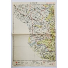 HARTA ZONEI ORAVITA , LITOGRAFIE DE M.D. MOLDOVEANU , 1936, POLICROMA