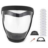 Masca de protectie CU 10 FILTRE PM 2.5, tip viziera, pe toata fata, flexibila, filtre inlocuibile