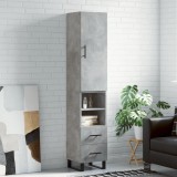 vidaXL Dulap &icirc;nalt, gri beton, 34,5x34x180 cm, lemn prelucrat