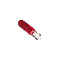 Bec auto indicator bord W2x4.6d 12V 1.2W rosu cu filament REBEL