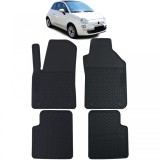 Set Premium de Covorase din Cauciuc Negru pentru Fiat 500 500C 2007-2022 Performance AutoTuning