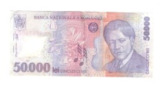 Bancnota 50000 lei 2001 polymer, circulata, stare buna