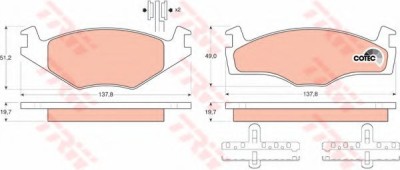Set placute frana,frana disc SEAT CORDOBA (6K2) (1999 - 2002) TRW GDB454 foto