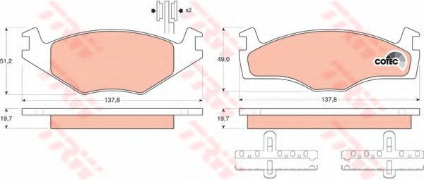 Set placute frana,frana disc SEAT CORDOBA (6K2) (1999 - 2002) TRW GDB454