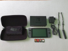 Consola Nintendo Switch Gri + 4 Jocuri, Folie, Husa, Card memorie 64GB foto