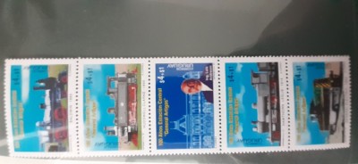Uruguay-tranport,locomotive ,trenuri-serie completa in streif nestampilate MNH-(T2) foto