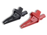 Bornă crocodil 20A neagră și roșie CAL TEST, capacitate prindere max. 24mm, set 2 bucăți