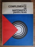 D. V. Ionescu - Complemente de matematici pentru licee