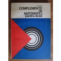 D. V. Ionescu - Complemente de matematici pentru licee