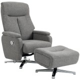 HOMCOM Fotoliu relax reglabil manual, fotoliu lounge cu taburet, gri &icirc;nchis | Aosom Romania