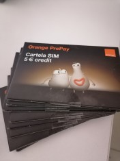 Cartela SIM (cu numar nou) Orange PrePay cu 5 euro credit foto