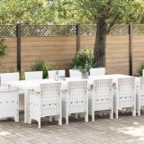 Cumpara ieftin Set de masă pentru grădină cu pernă 13 pcs Alb Mare Polyrattan