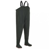 VidaXL Pantaloni de v&acirc;nătoare cu cizme, verde, mărime 42