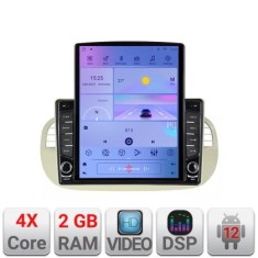 Navigatie Fiat 500 2007-2015 ecran tip TESLA 9.7" cu Android Radio Bluetooth Internet GPS WIFI 2+32 DSP Quad Core CarStore Technology