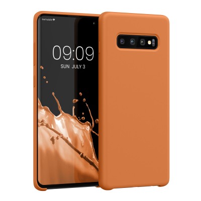 Husa Kwmobile pentru Samsung Galaxy S10 Plus, Portocaliu, Silicon, KWM0000105N046C foto