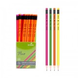 Creion negru cu radiera FLUO ECADA