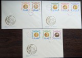 3 FDC ROMANIA - MEDALII OLIMPICE - 30.11.1964 - SERIE COMPLETA NEDANTELATA, Romania de la 1950, Sport