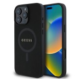 Husa Guess Saffiano Classic Logo MagSafe iPhone 16 Pro Max, negru, GUHMP16XPSAHMCK