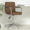 vidaXL Scaun de birou pivotant, maro, material textil 334732
