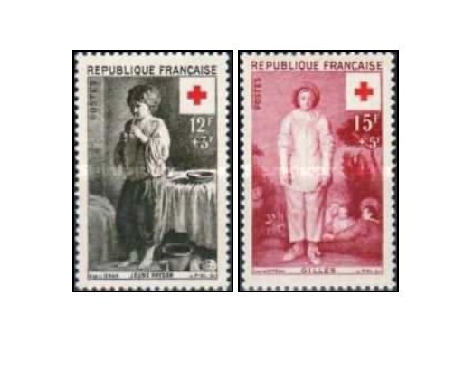 Franta 1956 - Crucea rosie, serie neuzata