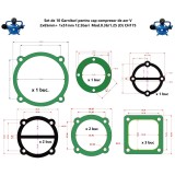 Set de 10 Garnituri pentru cap compresor de aer V 2x65mm+ 1x51mm 12.5bari Mod.0.36/1.25 (D) CH175