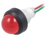 Lampă LED Convexă Roșie 24V &Oslash;13mm Plastic