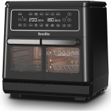 Friteuza dubla cu aer cald, Breville, Halo Flexi, Digital, 11L, 2400W, 240 grade, 12 moduri de gatire, functie de oprire automata, negru