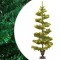 vidaXL Brad Crăciun pre-iluminat ondulat cu ghiveci verde 120 cm PVC 344649