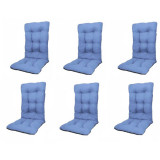 Set Perne pentru scaun de casa si gradina cu spatar, 48x48x75cm, culoare albastru, 6 buc/set, Palmonix