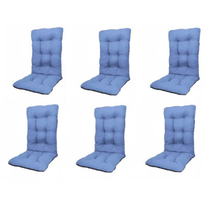 Set Perne pentru scaun de casa si gradina cu spatar, 48x48x75cm, culoare albastru, 6 buc/set foto